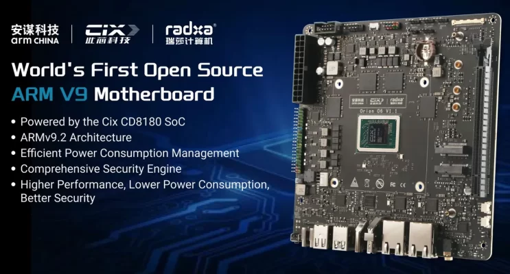 ‘World’s first’ open-source Armv9 motherboard surfaces — Radxa Orion O6’s pricing begins at 0 for the 8GB RAM model