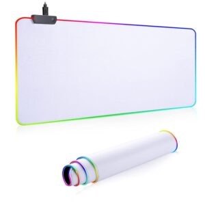 Massive RGB LED Mouse Pad – White, Prolonged Gaming Mouse Mat