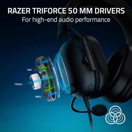 Razer BlackShark V2 X Gaming Headset for PlayStation: 50mm Drivers, Cardioid Microphone, Light-weight Design, Comfy Noise-Isolating Earcups – Suitable with PS5, Xbox...